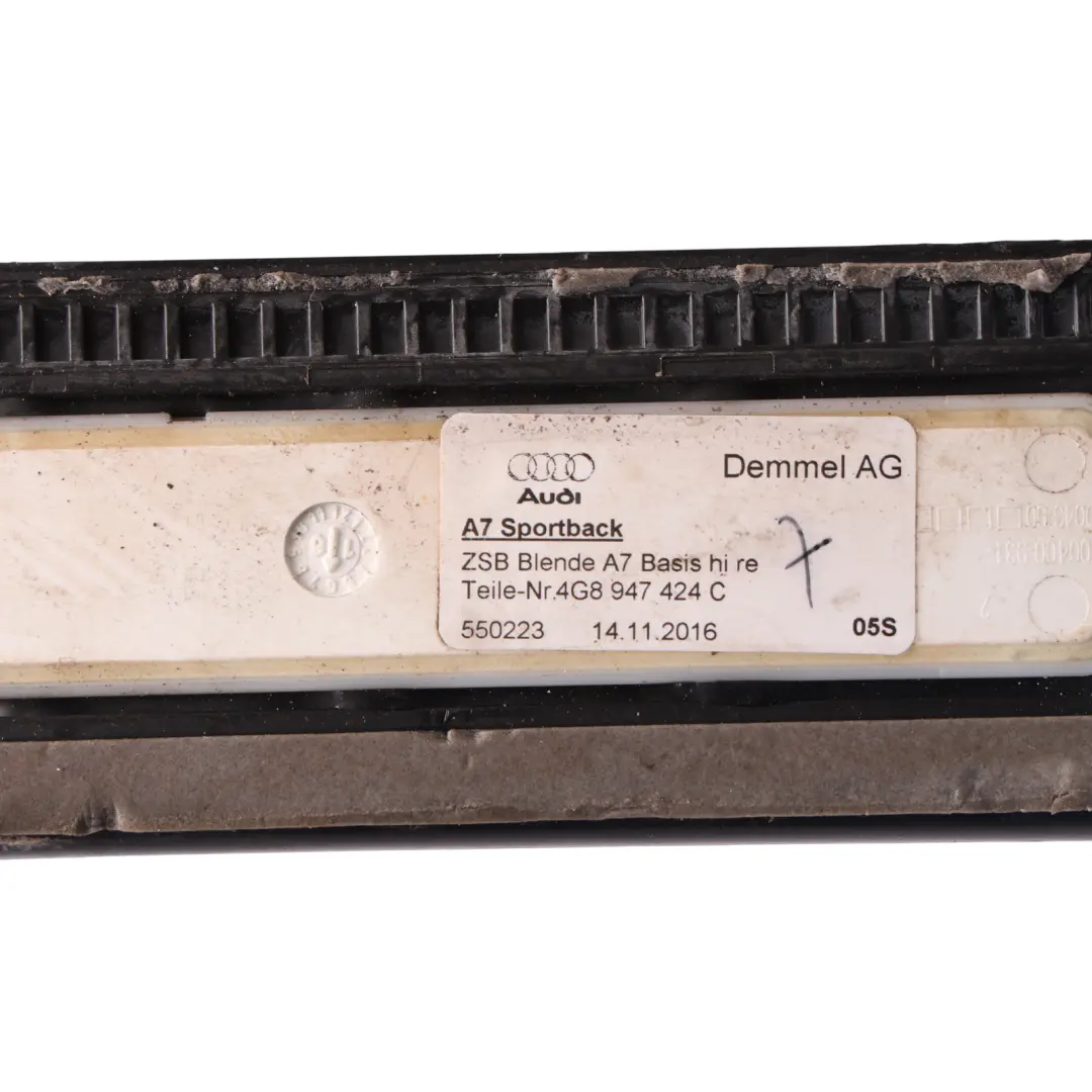 4G8 Door Sil Light Fibre Interior Trim Panel Rear Right O/S to Audi A7 with Part number 4G8947424C Audi A7 4G8 Door Sil Light Fibre Interior Trim Panel Rear Right O/S - SKU 4G8947424C - Part number 4G8947424C