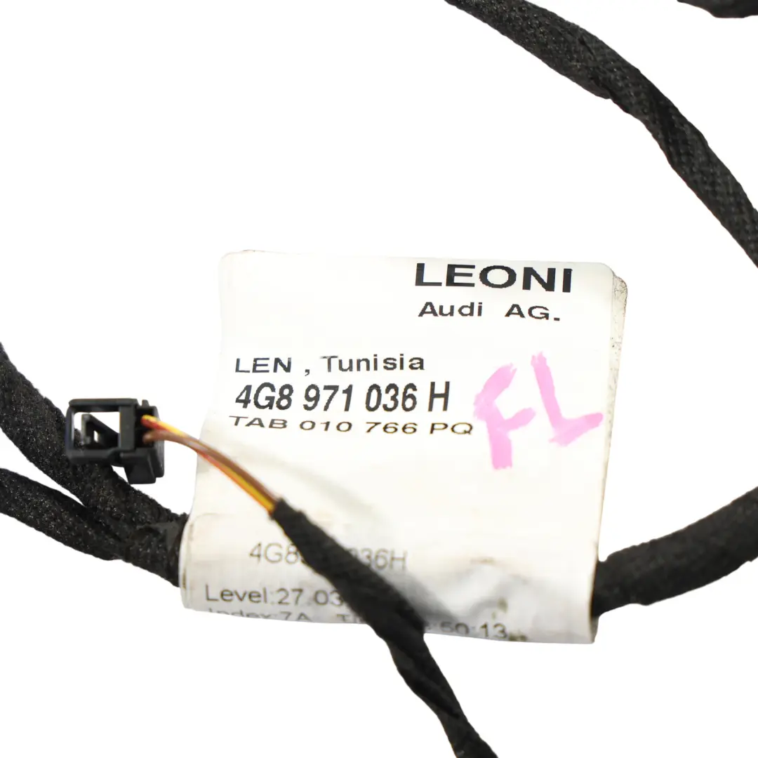 Audi A7 4G Porta Anteriore Cablaggio Cablaggio Lato Passeggero - SKU 4G8971036H - Numero di parte 4G8971036H