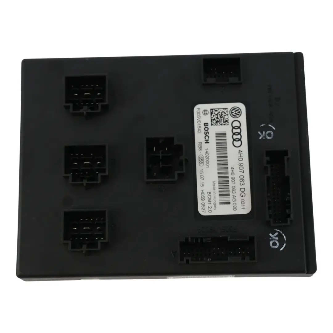 Module De Commande De Carrosserie BCM ECU pour Audi A6 C7 A7 4G A8 D4 à propos du numéro de pièce 4H0907063DG Audi A6 C7 A7 4G A8 D4 Module De Commande De Carrosserie BCM ECU - SKU 4H0907063DG - Numéro de pièce 4H0907063DG