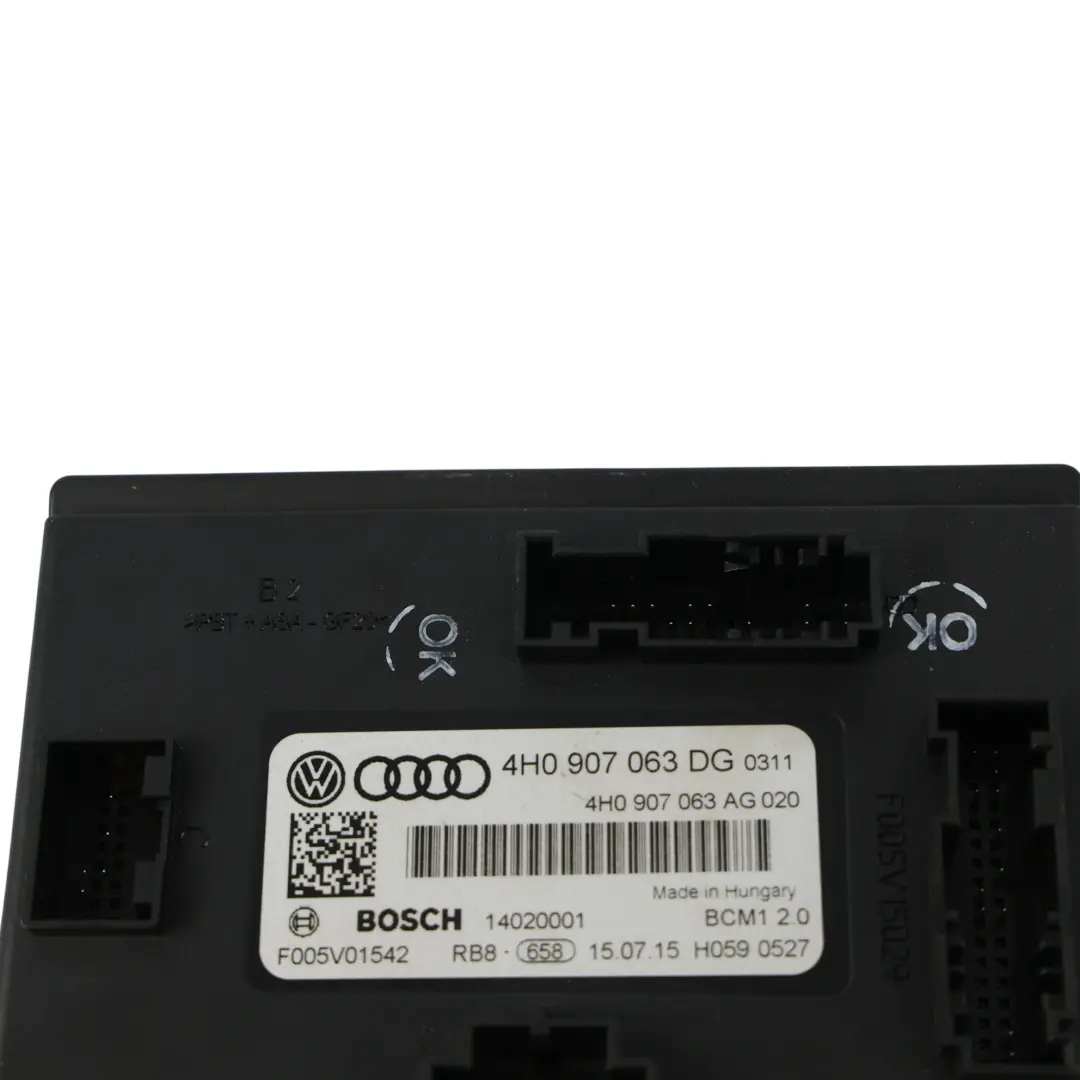 Audi A6 C7 A7 4G A8 D4 BCM Body Control Module Unit ECU - SKU 4H0907063DG - Part number 4H0907063DG