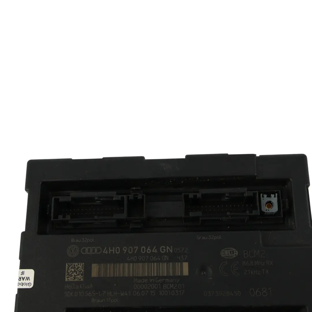 Module De Commande Du Confort De Carrosserie BCM pour Audi A6 C7 A7 4G à propos du numéro de pièce 4H0907064GN Audi A6 C7 A7 4G Module De Commande Du Confort De Carrosserie BCM - SKU 4H0907064GN - Numéro de pièce 4H0907064GN