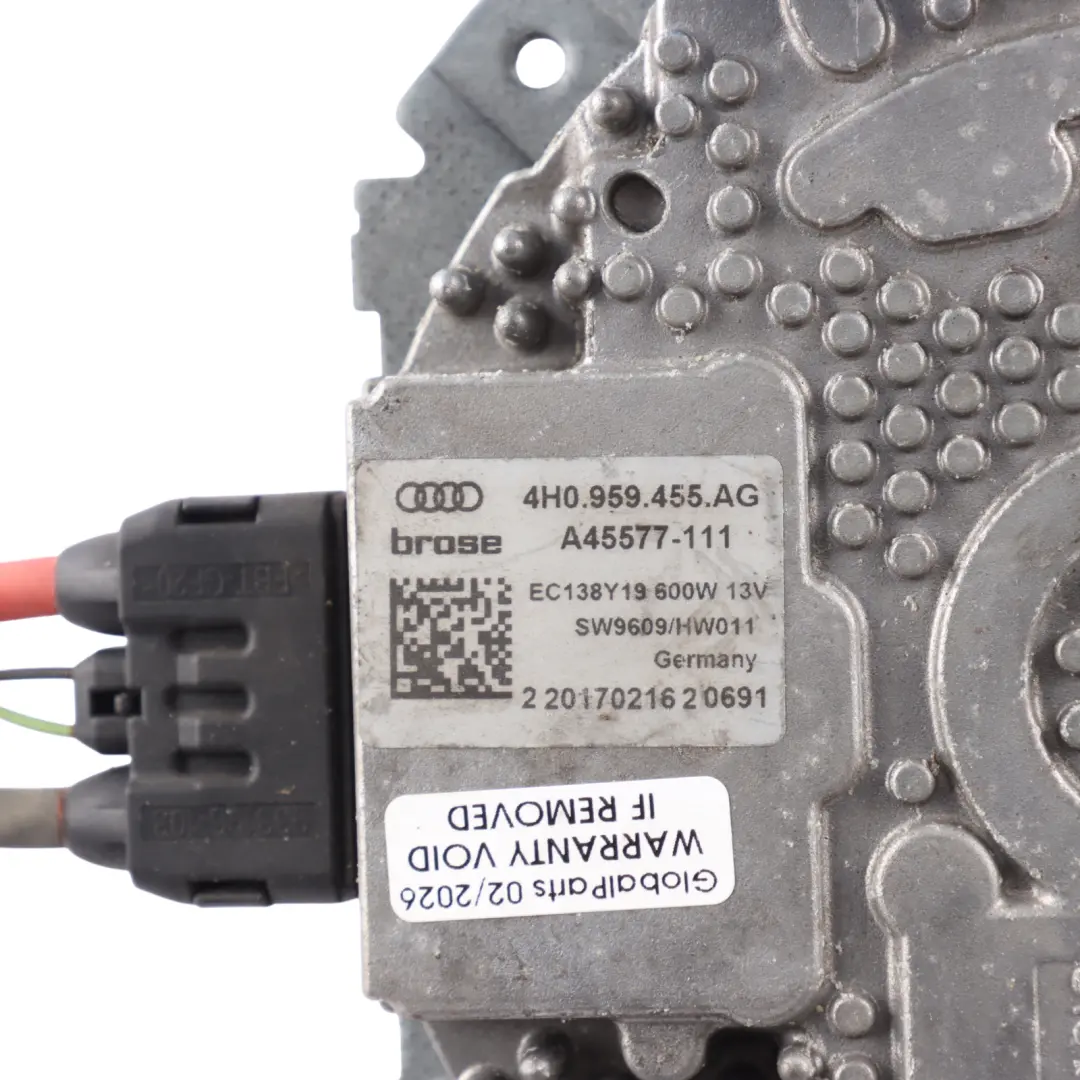 Audi A6 S6 C7 A7 S7 4G A8 D4 Radiator Fan Engine Cooling Motor Unit - SKU 4H0959455AG - Part number 4H0959455AG