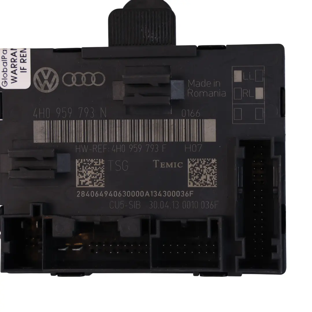 7P Module Commande De Porte Avant Droite pour Volkswagen Touareg à propos du numéro de pièce 4H0959793N Volkswagen Touareg 7P Module Commande De Porte Avant Droite - SKU 4H0959793N - Numéro de pièce 4H0959793N