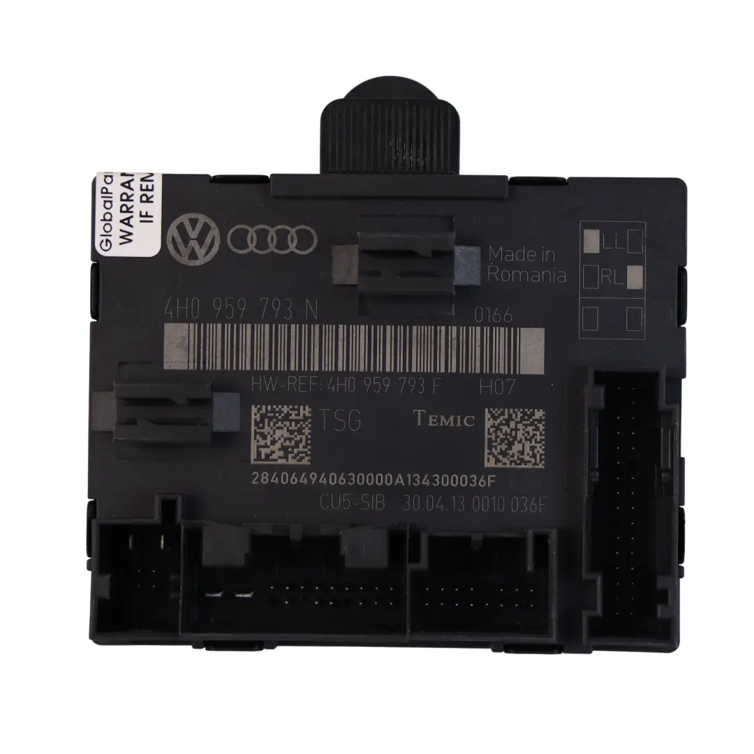Volkswagen Touareg 7P Module Commande De Porte Avant Droite - SKU 4H0959793N - Numéro de pièce 4H0959793N