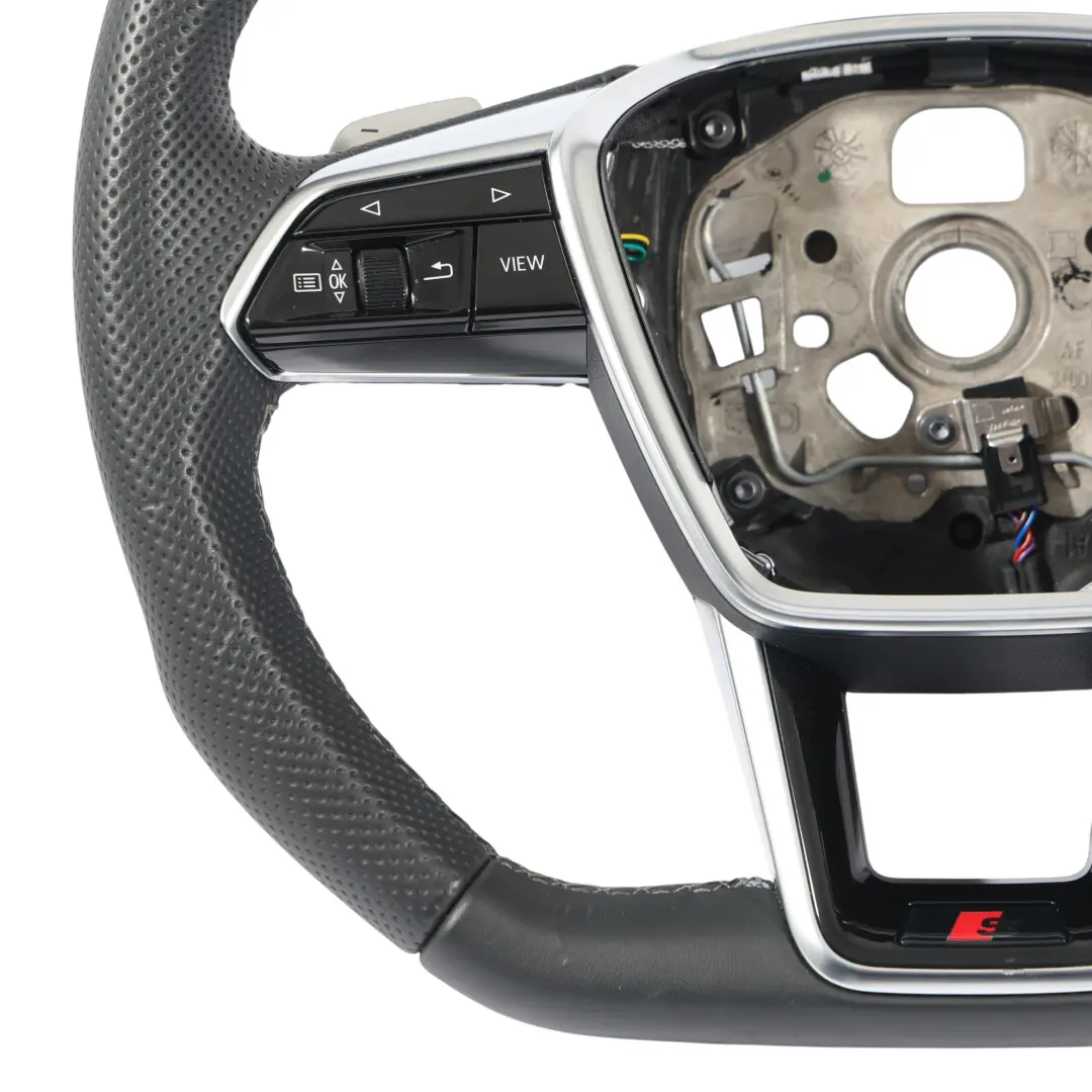Audi A6 C8 Lenkrad S-Line Leder Flachboden Schaltwippen - SKU 4K0419091BE - Teilenummer 4K0419091BE