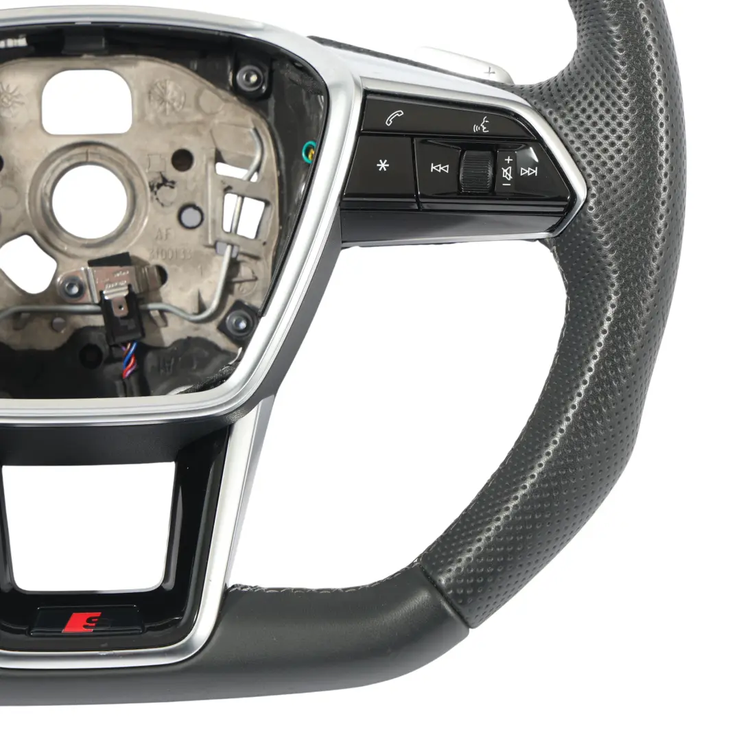 Audi A6 C8 Steering Wheel S-Line Leather Flat Bottom Paddle Shift - SKU 4K0419091BE - Part number 4K0419091BE