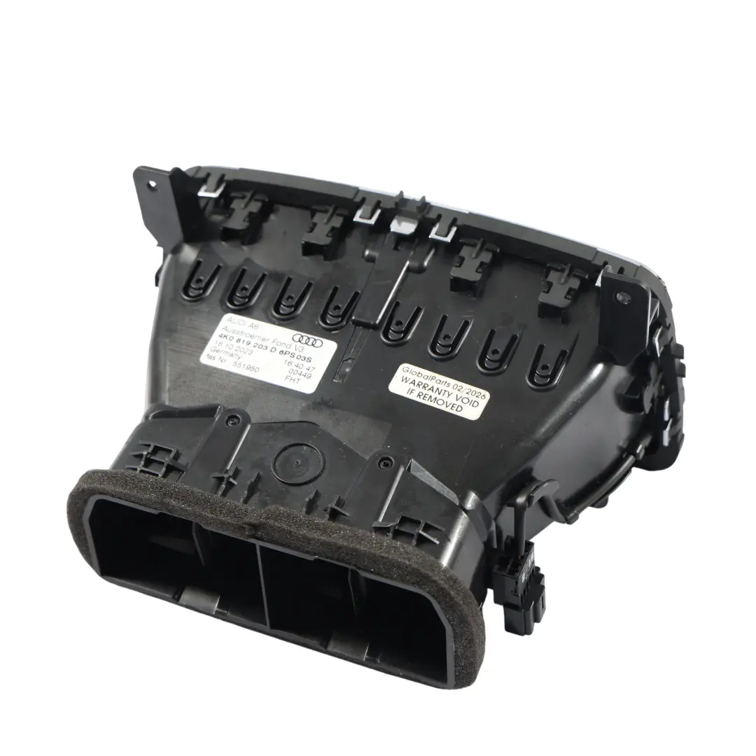 Centre Console Air Vent Grille Trim Rear Panel Black to Audi A6 C8 with Part number 4K0819203D Audi A6 C8 Centre Console Air Vent Grille Trim Rear Panel Black - SKU 4K0819203D - Part number 4K0819203D
