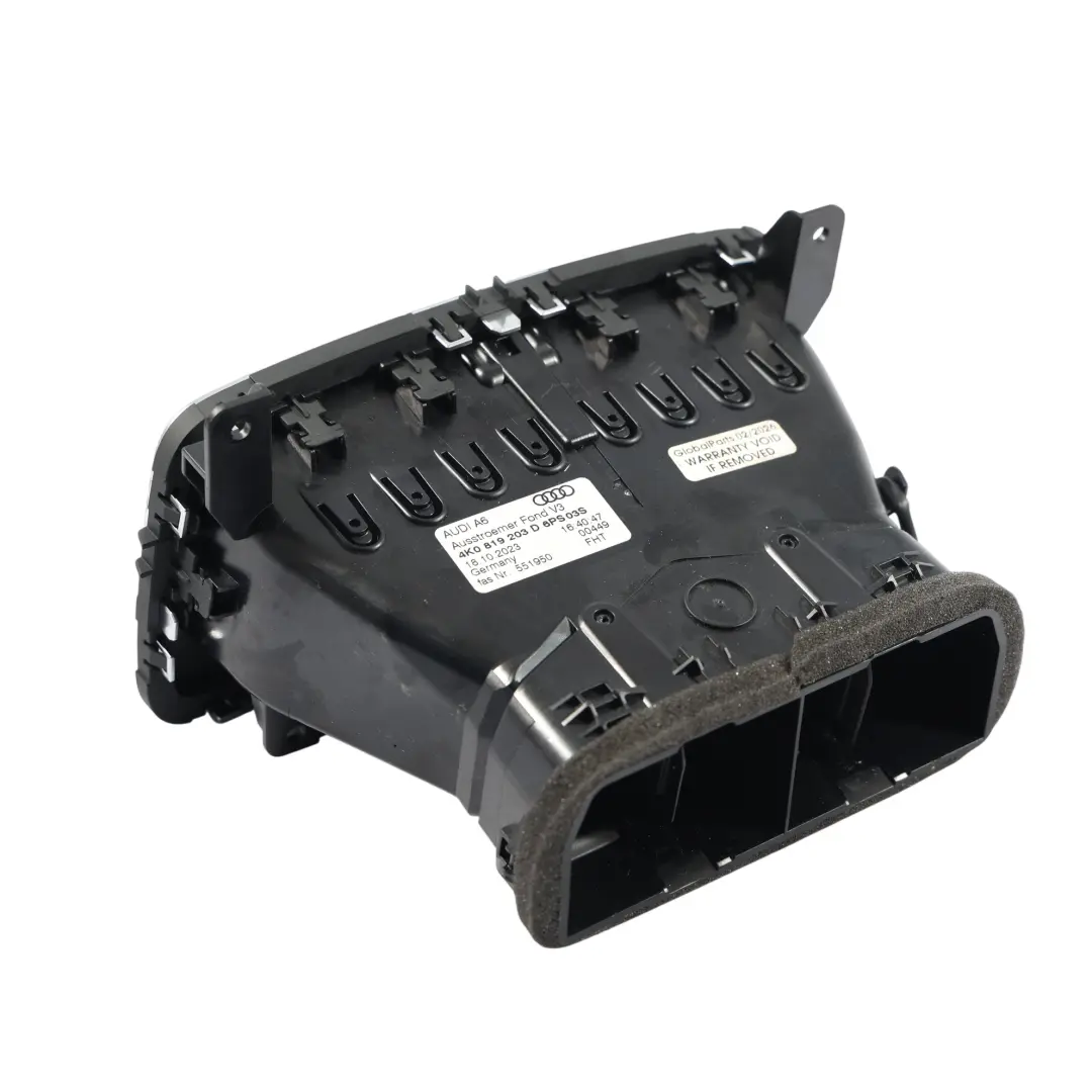 Audi A6 C8 Griglia Bocchetta Console Centrale Posteriore Nero - SKU 4K0819203D - Numero di parte 4K0819203D