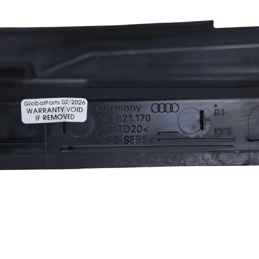 Audi A6 C8 Rain Cover Panel Bonnet Hood Satin Black Right O/S - SKU 4K0821170 - Part number 4K0821170