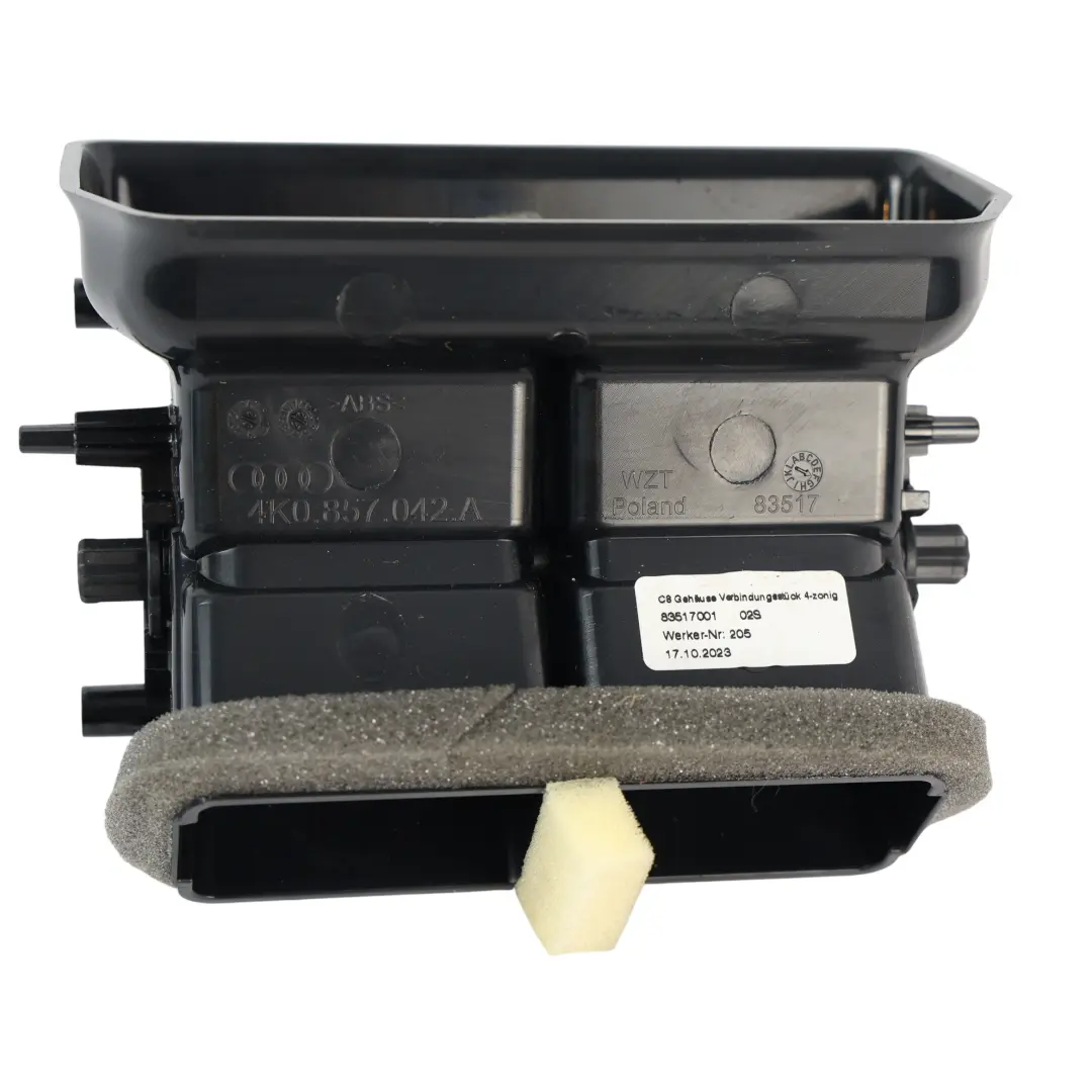 Sportback Center Console Rear Air Vent Connecting Piece to Audi A6 C8 A7 with Part number 4K0857042A Audi A6 C8 A7 Sportback Center Console Rear Air Vent Connecting Piece - SKU 4K0857042A - Part number 4K0857042A