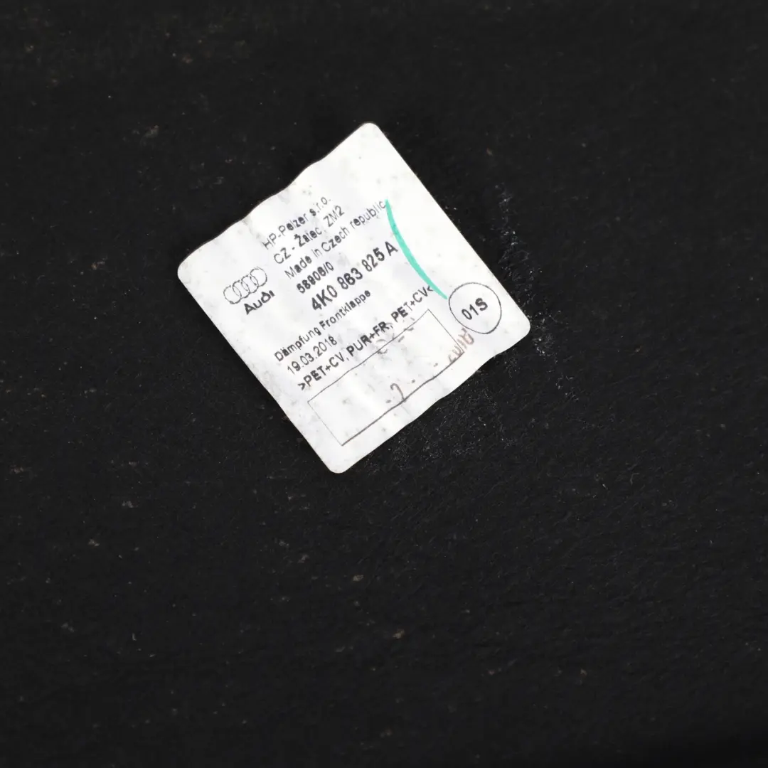 Audi A6 C8 Hood Bonnet Engine Compartment Sound Insulation - SKU 4K0863825A - Part number 4K0863825A