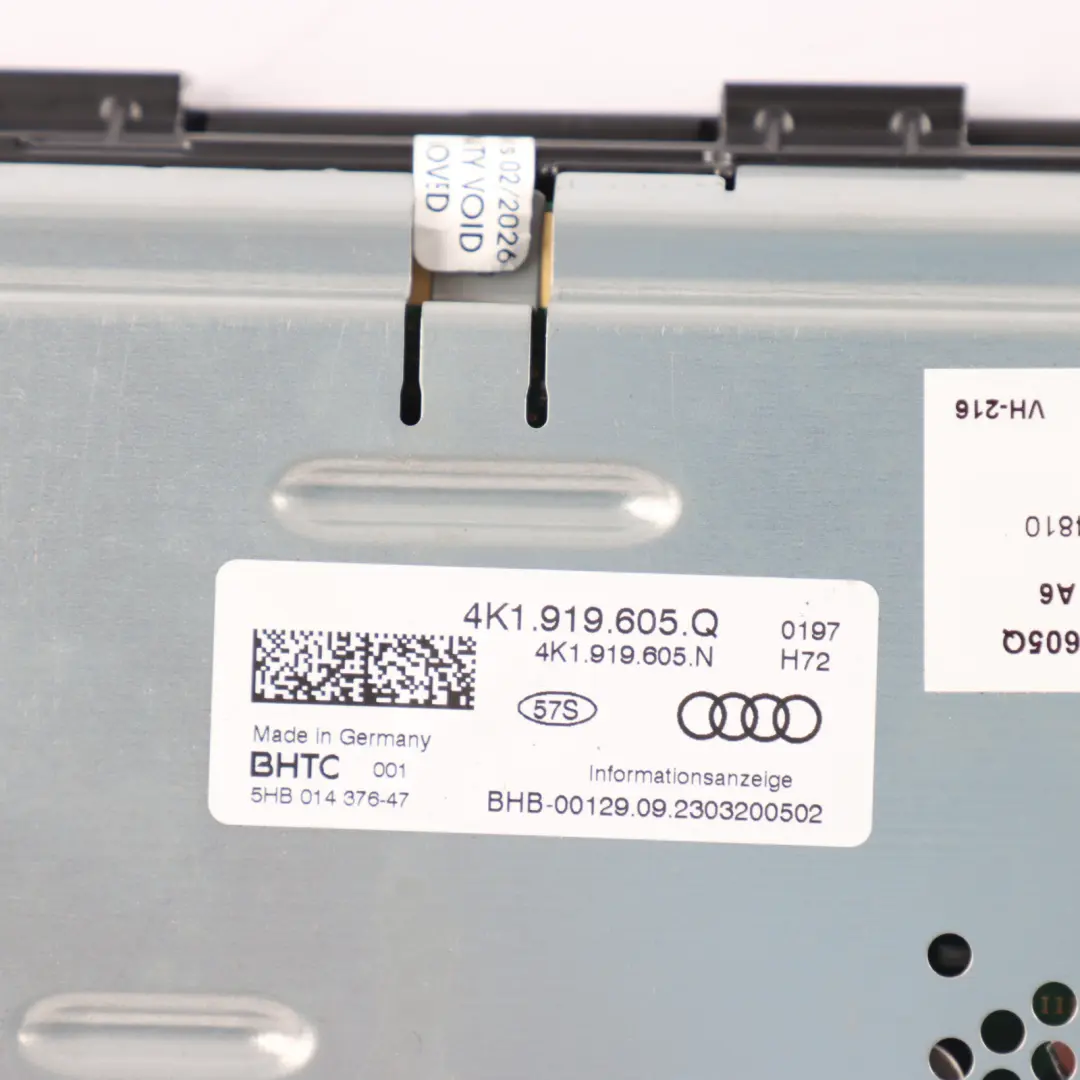 4K Multifunction Dashboard LCD Screen Display Monitor to Audi A6 C8 A7 with Part number 4K1919605Q Audi A6 C8 A7 4K Multifunction Dashboard LCD Screen Display Monitor - SKU 4K1919605Q - Part number 4K1919605Q