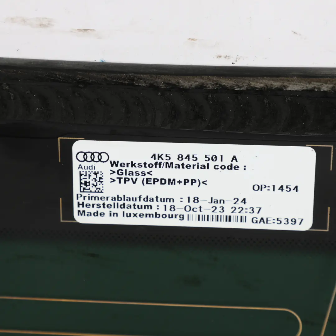Audi A6 C8 Rear Window Glass Glazing AS3 Tinted Heated - SKU 4K5845501A - Part number 4K5845501A
