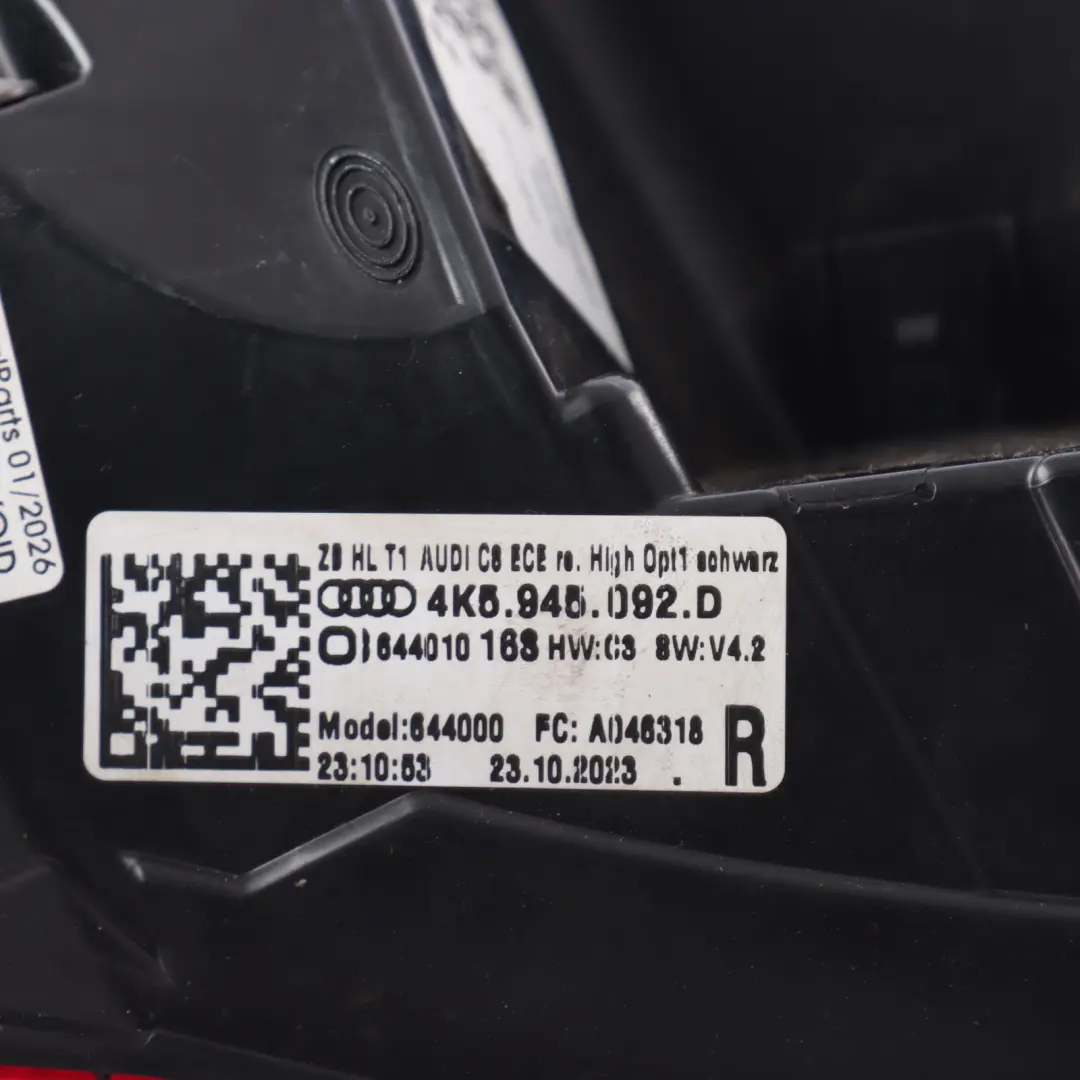 Audi A6 S6 C8 Lampa Tylna Wewnętrzna Prawa - SKU 4K5945092D - Numer Części 4K5945092D