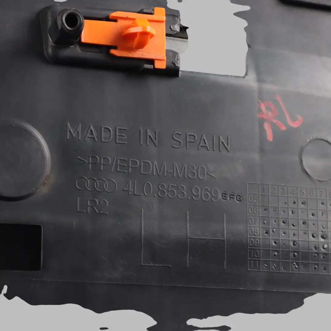 Audi Q7 4L Door Sill Cover Moulding Strip Rear Left N/S Glacier White Pearl-S9R - SKU 4L0853969F-MGW - Part number 4L0853969F