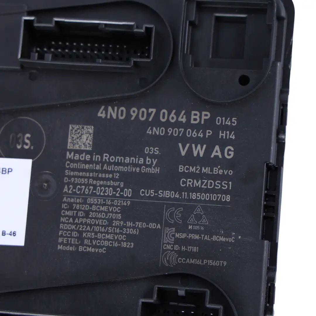 Unité Commande Centrale Système Confort pour Audi A6 C8 Confort à propos du numéro de pièce 4N0907064BP Audi A6 C8 Confort Unité Commande Centrale Système Confort - SKU 4N0907064BP - Numéro de pièce 4N0907064BP