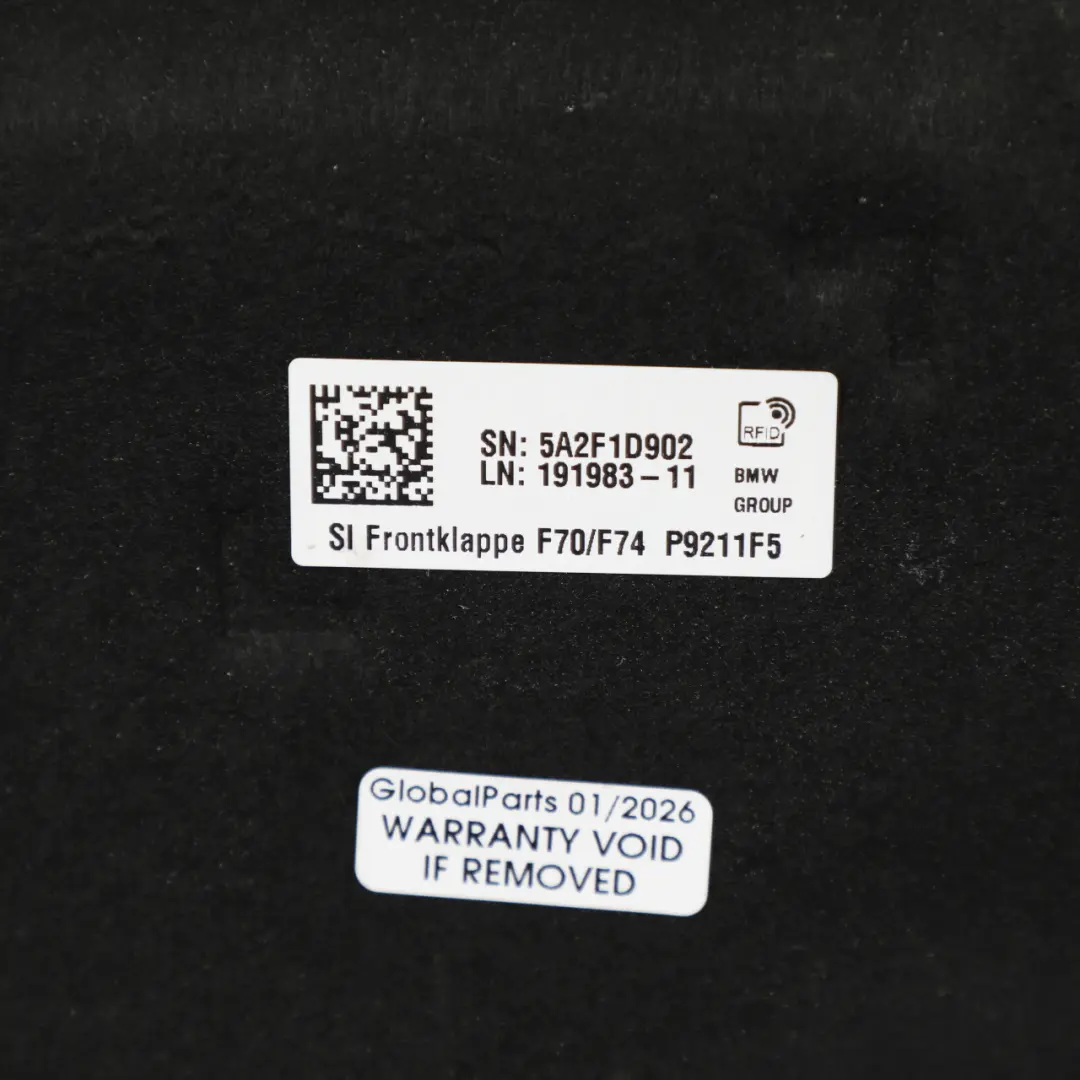 BMW F70 F74 Engine Hood Bonnet Compartment Sound Insulation Panel - SKU 5A2F1D9 - Part number 5A2F1D9