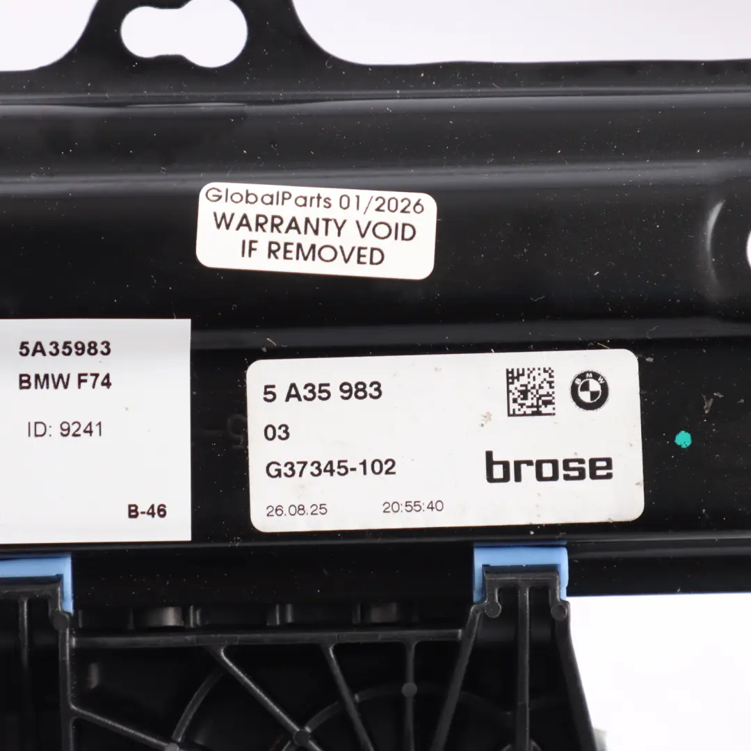 BMW F74 Gran Coupé Rear Door Window Lifter Regulator Motor Left N/S - SKU 5A35983 - Part number 5A35983