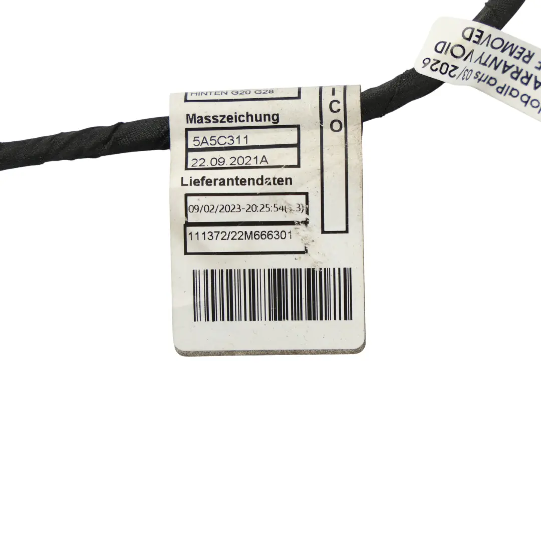 Câble Faisceau Capteur Parking PDC Pare-Chocs Arrière pour BMW G20 G80 à propos du numéro de pièce 5A5C313 BMW G20 G80 Câble Faisceau Capteur Parking PDC Pare-Chocs Arrière - SKU 5A5C313 - Numéro de pièce 5A5C313