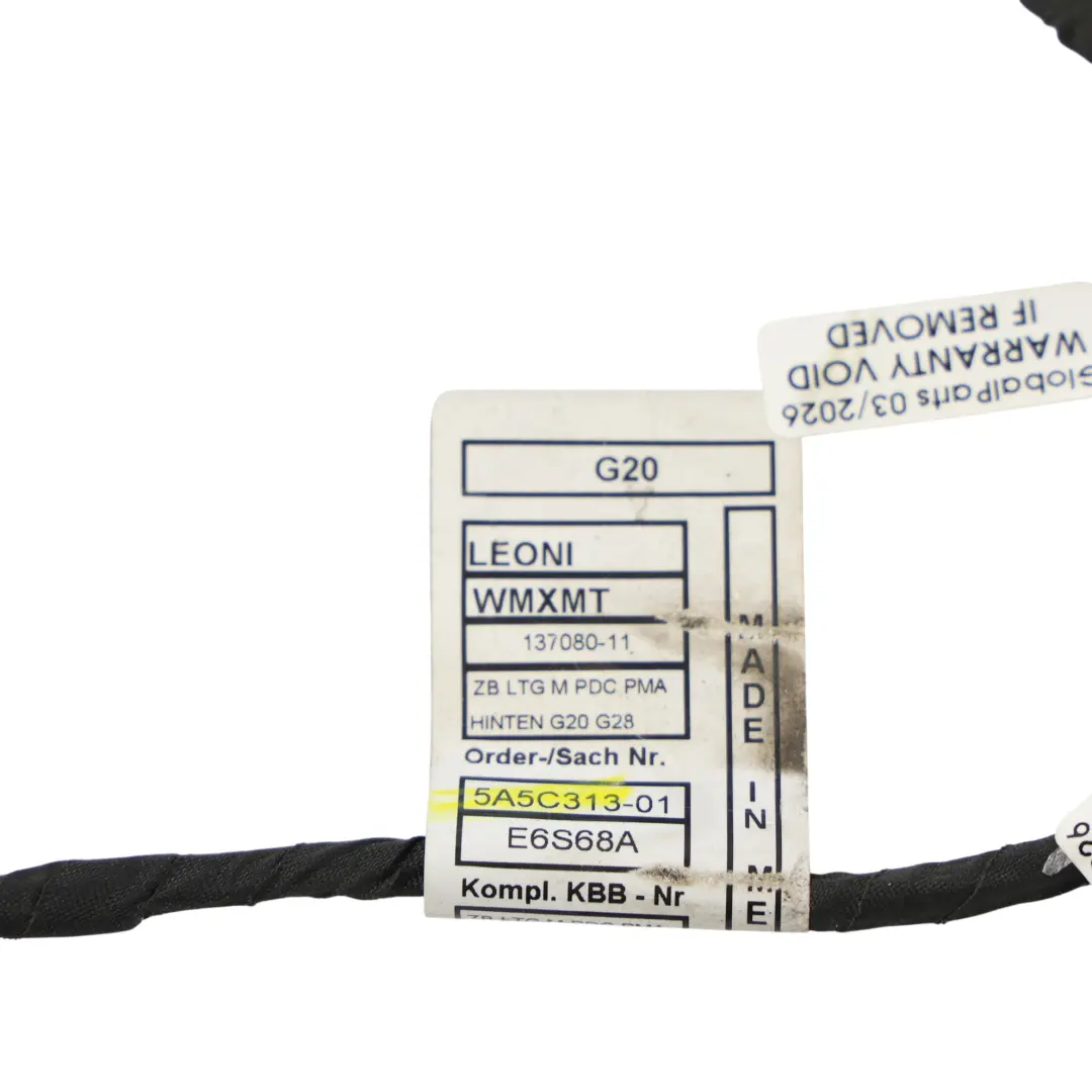 BMW G20 G80 Hinten Stoßstange PDC Park Sensor Kabelbaum - SKU 5A5C313 - Teilenummer 5A5C313