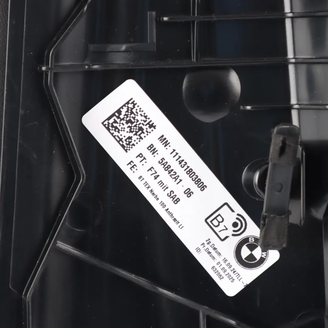 BMW F74 Gran Coupé Rear Seat Finisher Imitation Leather Black Left N/S - SKU 5A842A1 - Part number 5A842A1