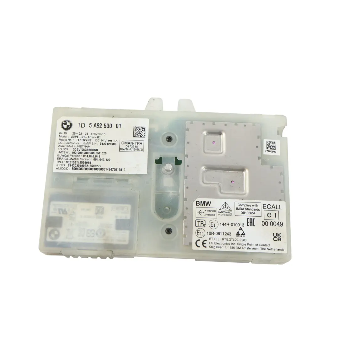 Roof Aerial Antenna Control Unit Module to BMW G20 LCI with Part number 5A92530 BMW G20 LCI Roof Aerial Antenna Control Unit Module - SKU 5A92530 - Part number 5A92530