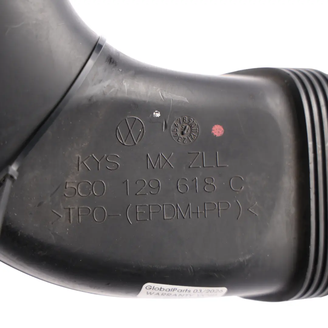 Volkswagen Scirocco Mk3 Air Intake Duct Channel Pipe Hose 2.0 TSI - SKU 5C0129618C - Part number 5C0129618C