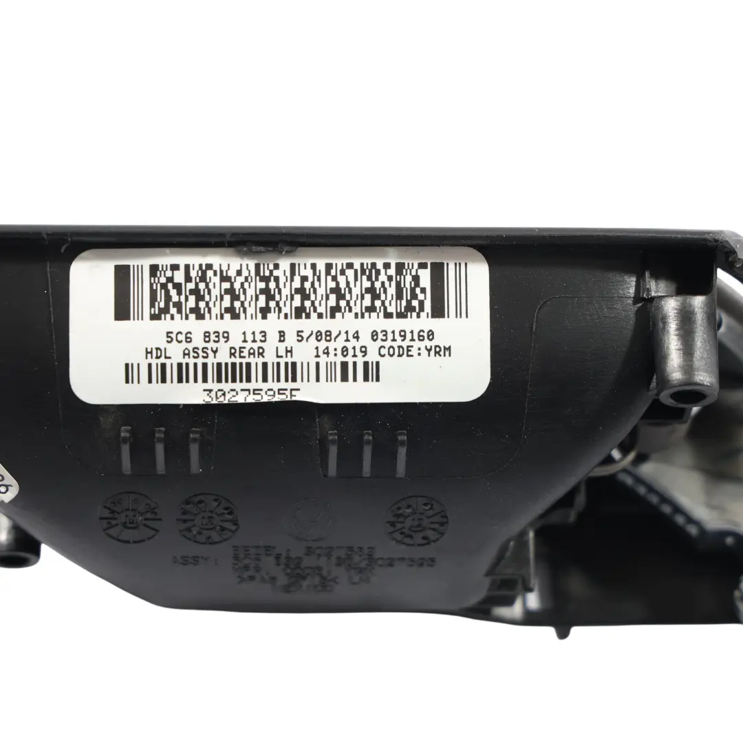 Volkswagen Jetta A6 Interior Manija Titan Negro Trasero Izquierdo - SKU 5C6839113B - Número de pieza 5C6839113B