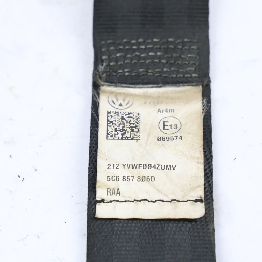 Volkswagen Jetta A6 Mk6 Rear Seat Belt Seatbelt Three Point Right O/S - SKU 5C6857806D - Part number 5C6857806D