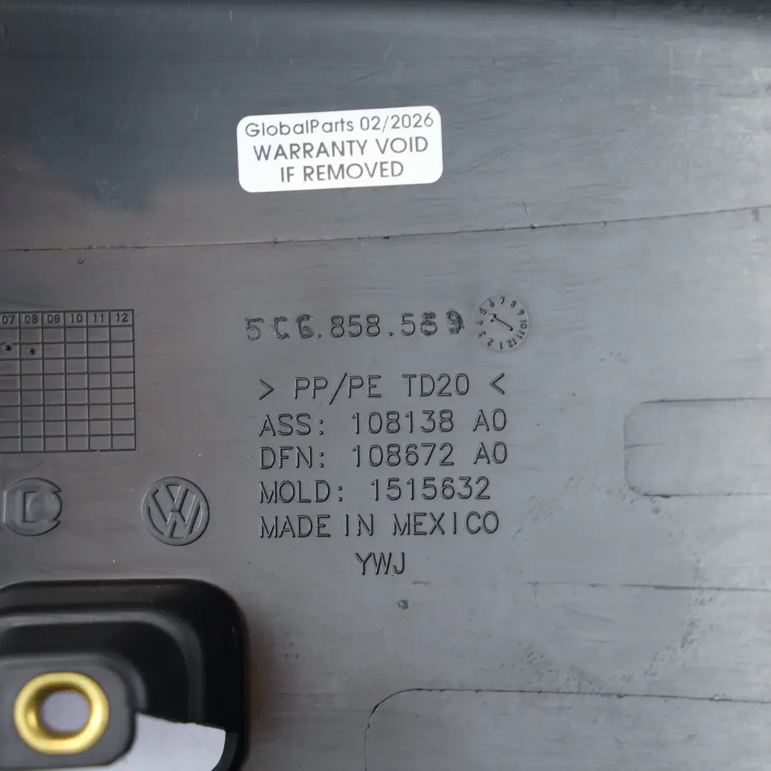 VW Volkswagen Jetta A6 Columna De Dirección Tapa Inferior Panel - SKU 5C6858559 - Número de pieza 5C6858559