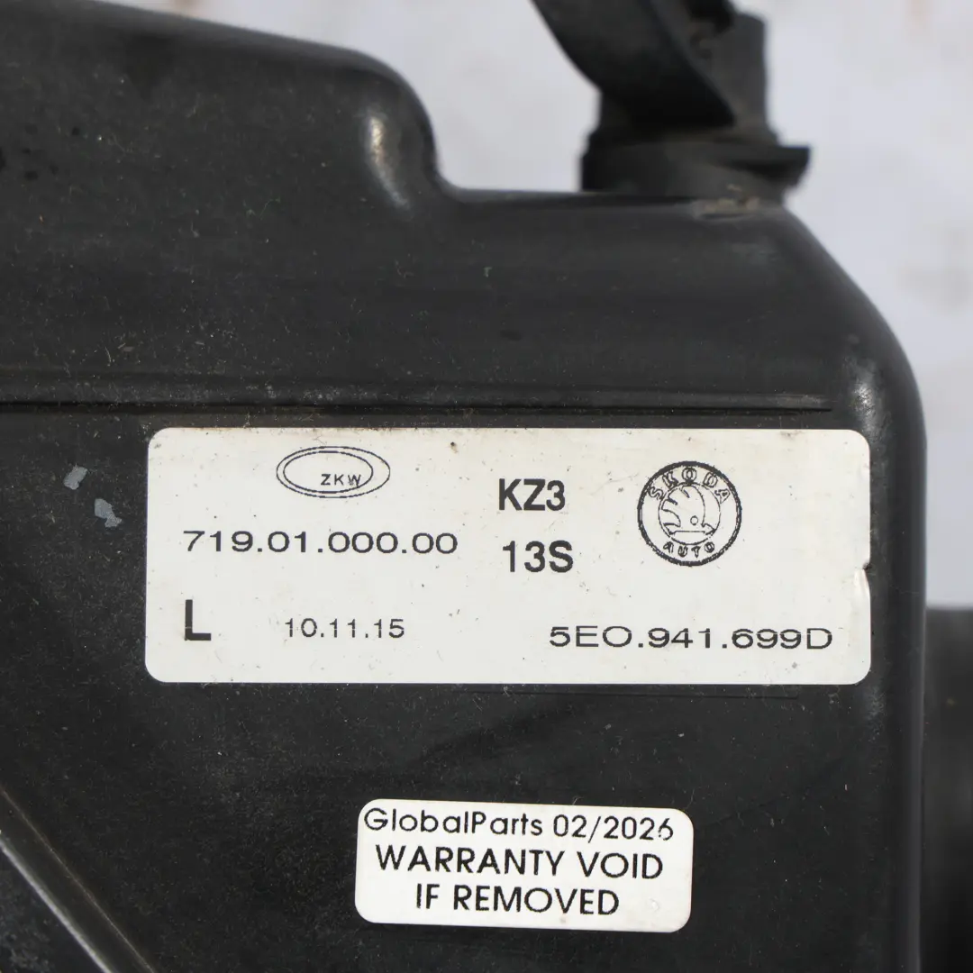 Skoda Octavia Mk3 5E Halogen Nebel Scheinwerfer Vorne Links Seite - SKU 5E0941699D - Teilenummer 5E0941699D