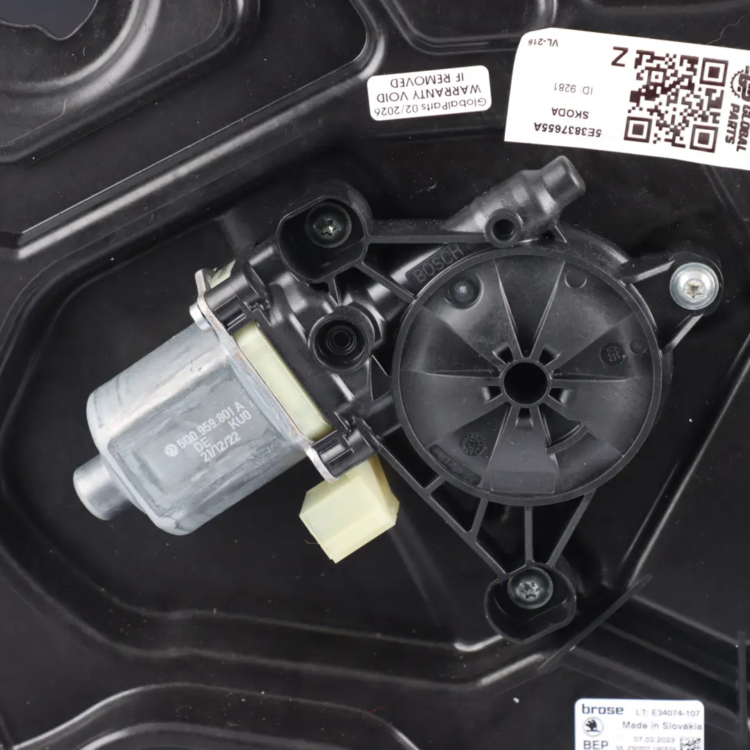 Skoda Octavia Mk4 Front Door Window Regulator Motor Left N/S - SKU 5E3837655A - Part number 5E3837655A