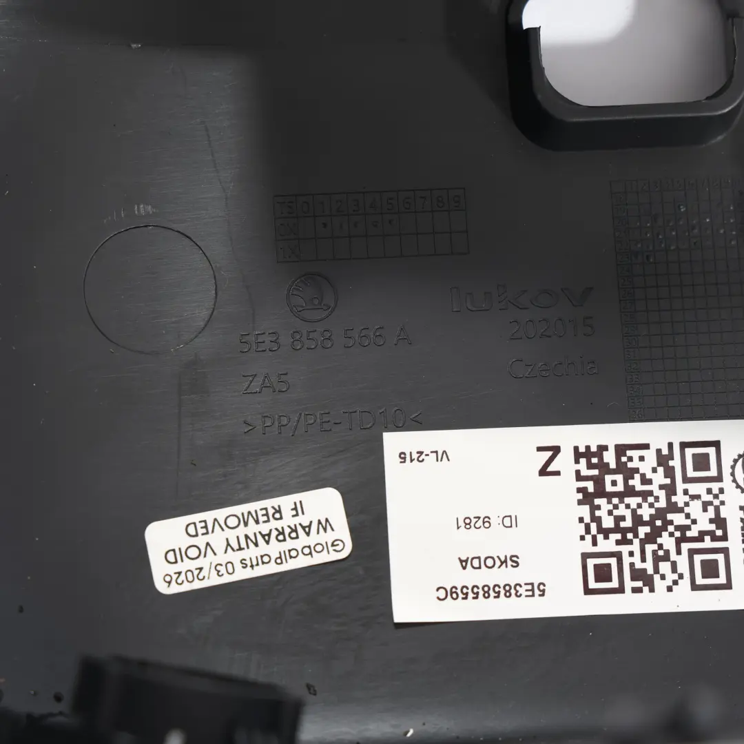 Skoda Octavia Mk4 Lenksäule Verkleidung Abdeckung Satin Schwarz - SKU 5E3858559C - Teilenummer 5E3858559C