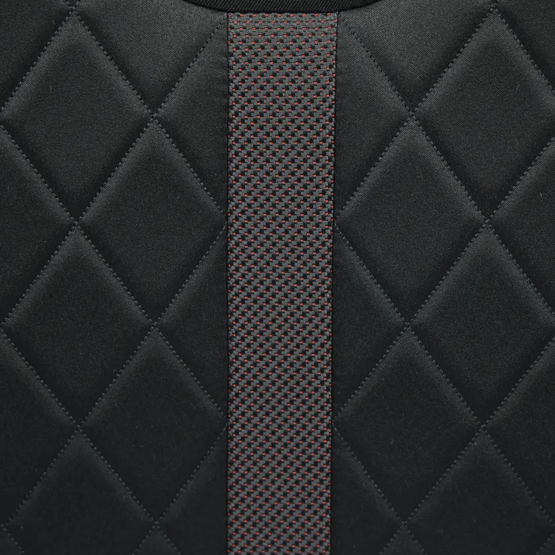 Skoda Octavia Mk4 NX VRS Front Seat Backrest Left N/S Cloth Fabric Black/Red - SKU 5E3881805KT - Part number 5E3881805KT