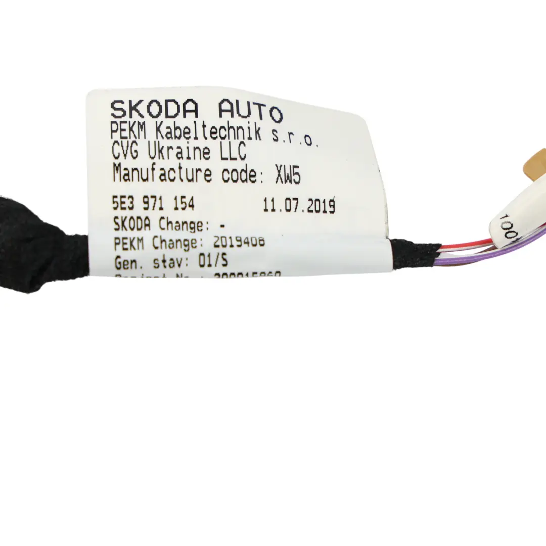 VRS Door Wire Wiring Harness Driver Front Right O/S 5E8971120EB to Skoda Octavia with Part number 5E3971154 Skoda Octavia VRS Door Wire Wiring Harness Driver Front Right O/S 5E8971120EB - SKU RHD-5E8971120EB - Part number 5E3971154