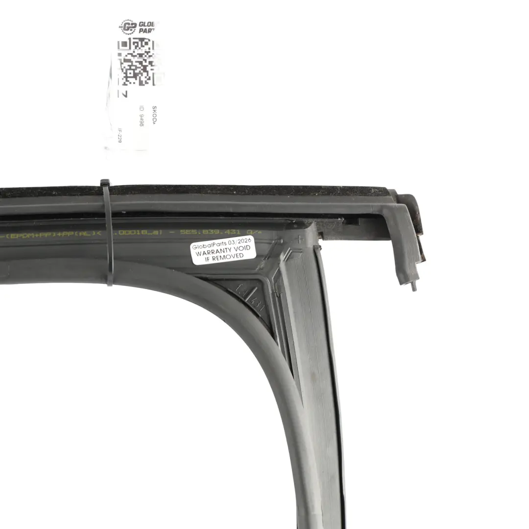 Mk3 Hatchback Rear Door Window Guide Gasket Left N/S to Skoda Octavia with Part number 5E5839431G Skoda Octavia Mk3 Hatchback Rear Door Window Guide Gasket Left N/S - SKU 5E5839431G - Part number 5E5839431G