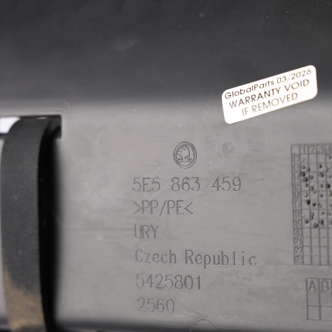 Mk3 Rear Boot Trunk Lock Latch Carrier Cover Panel Black to Skoda Octavia with Part number 5E5863459 Skoda Octavia Mk3 Rear Boot Trunk Lock Latch Carrier Cover Panel Black - SKU 5E5863459 - Part number 5E5863459