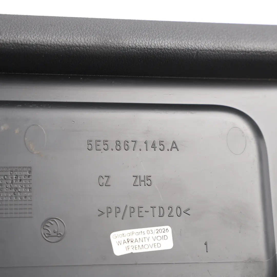 Skoda Octavia Mk3 Rear Boot Cover Trim Panel Storage Box Black - SKU 5E5867145A - Part number 5E5867145A