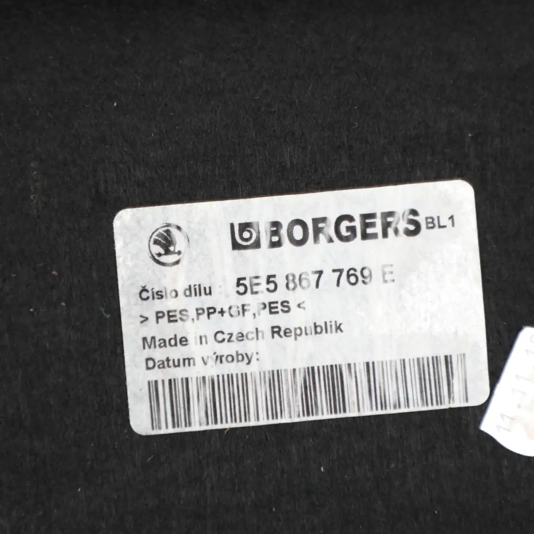 Skoda Octavia MK3 Panneau Garniture Compartiment Bagages Noir - SKU 5E5867769E - Numéro de pièce 5E5867769E