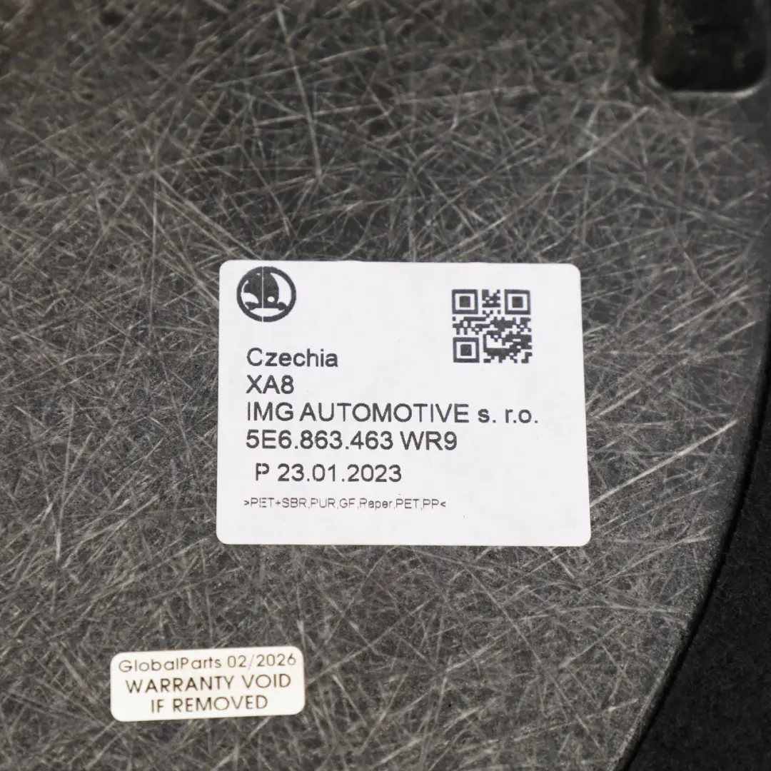 Mk3 Saloon Boot Trunk Floor Carpet Luggage Compartment to Skoda Octavia with Part number 5E6863463 Skoda Octavia Mk3 Saloon Boot Trunk Floor Carpet Luggage Compartment - SKU 5E6863463 - Part number 5E6863463