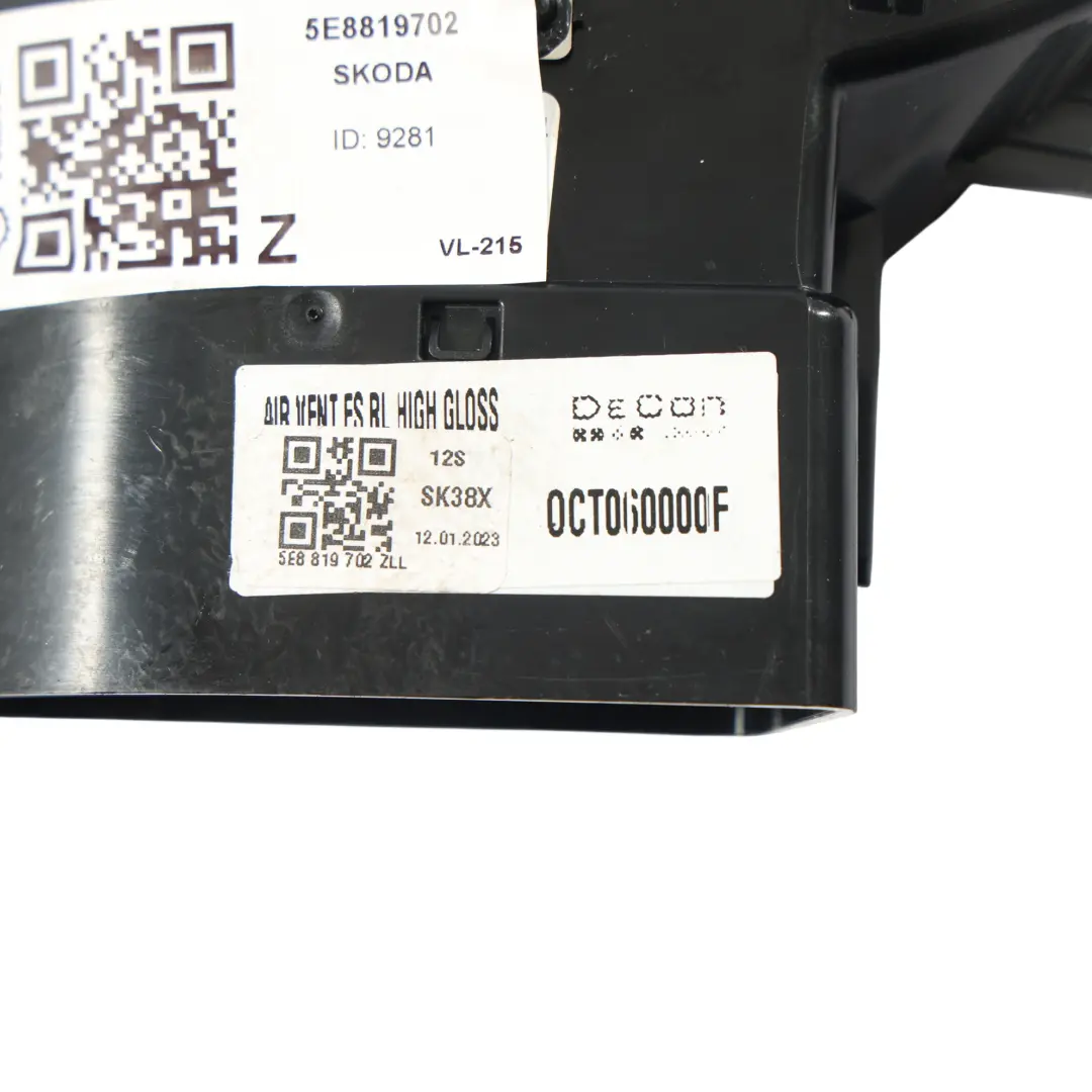 Mk4 Dashbard Air Vent Trim Cover Grille Right O/S to Skoda Octavia with Part number 5E8819702 Skoda Octavia Mk4 Dashbard Air Vent Trim Cover Grille Right O/S - SKU RHD-5E8819702 - Part number 5E8819702