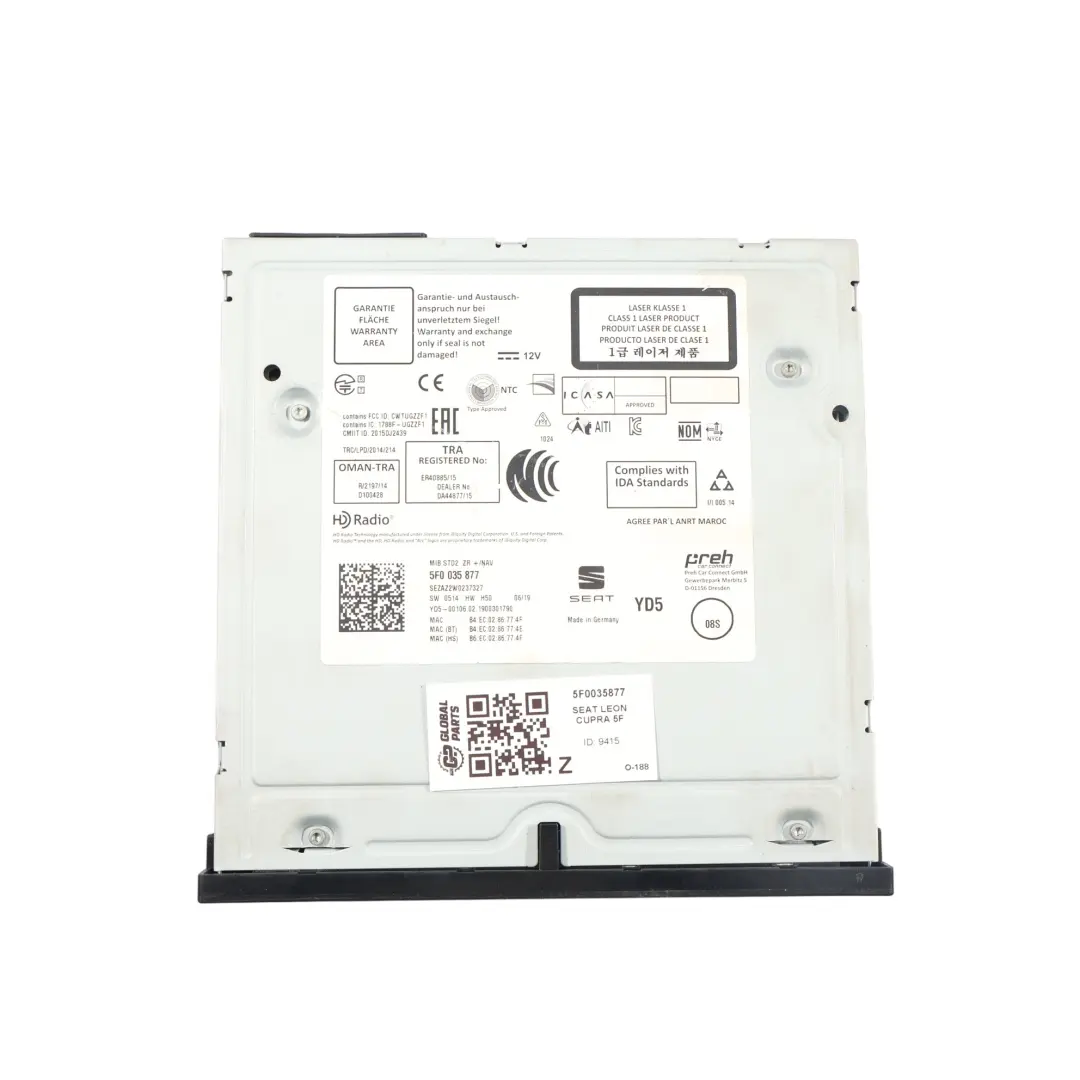 Seat Leon MK3 5F Unità Centrale Navigazione Satellitare MMI - SKU 5F0035877 - Numero di parte 5F0035877