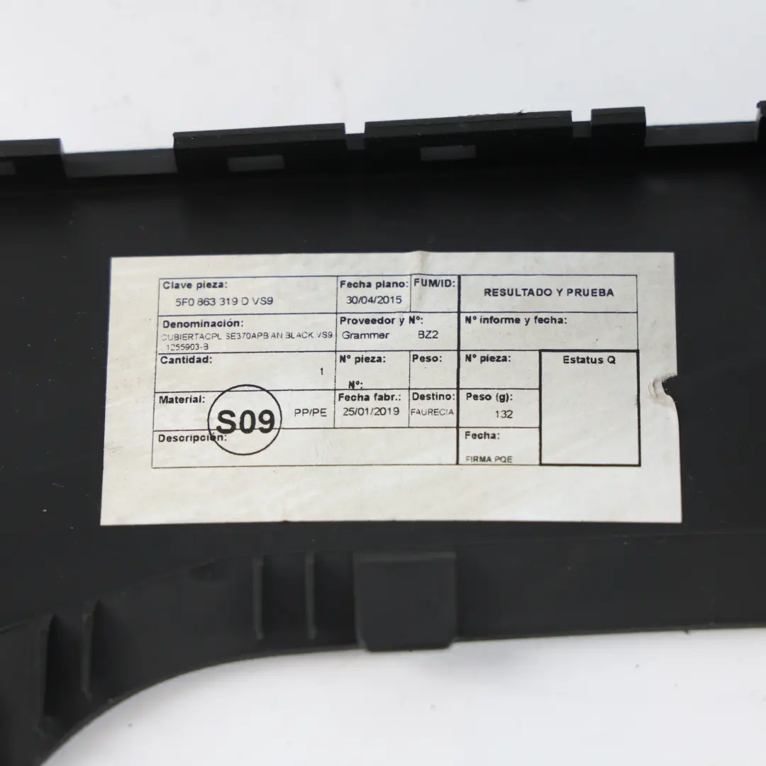 Seat Leon 5F Mittelkonsole Zierblende Abdeckung Panel Schwarz 5F0863243A - SKU 5F0863319D - Teilenummer 5F0863319D