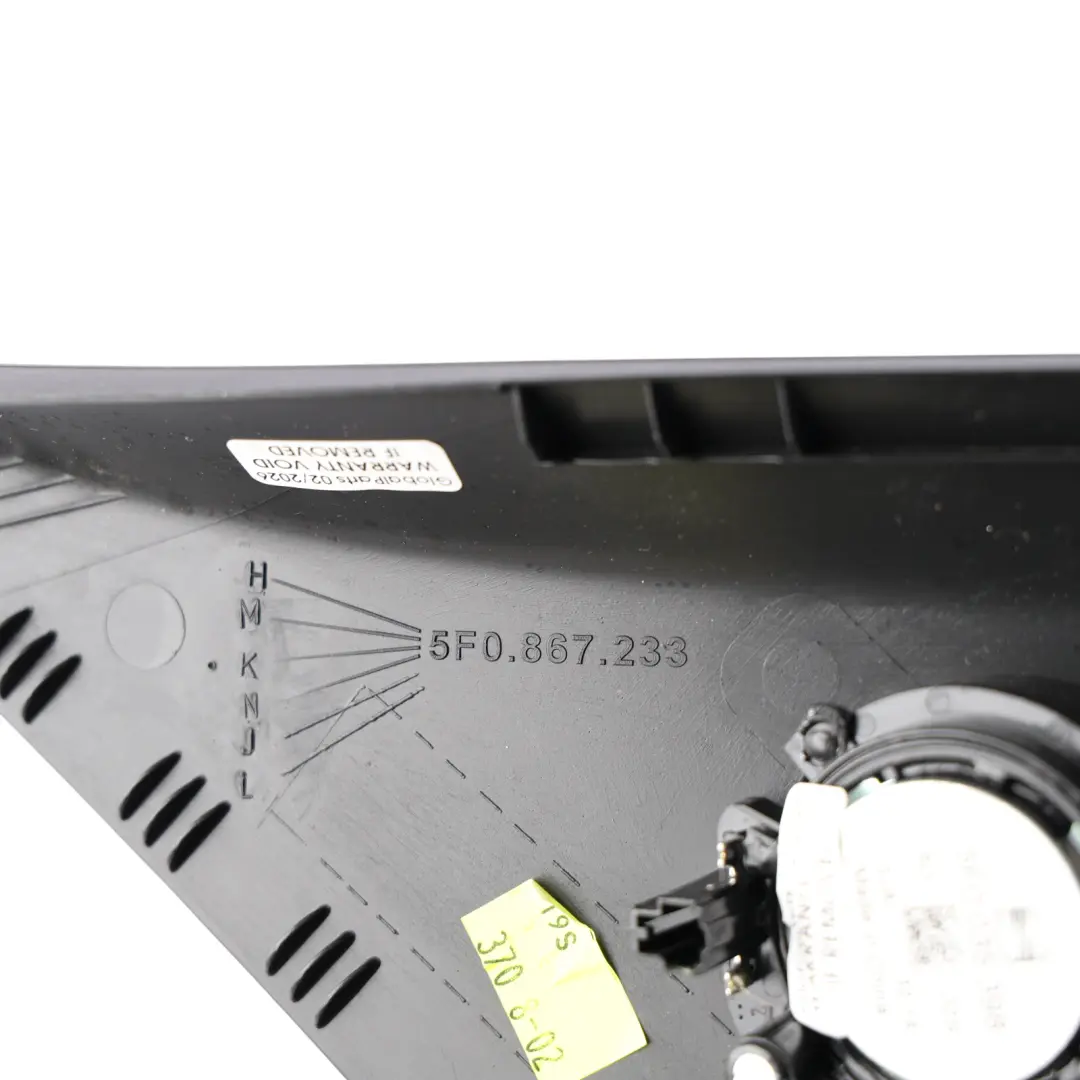 5F Moldura Superior Pilar A Panel Negro Delantero Izquierdo para Seat Leon con número de pieza 5F0867233K Seat Leon 5F Moldura Superior Pilar A Panel Negro Delantero Izquierdo - SKU 5F0867233K - Número de pieza 5F0867233K