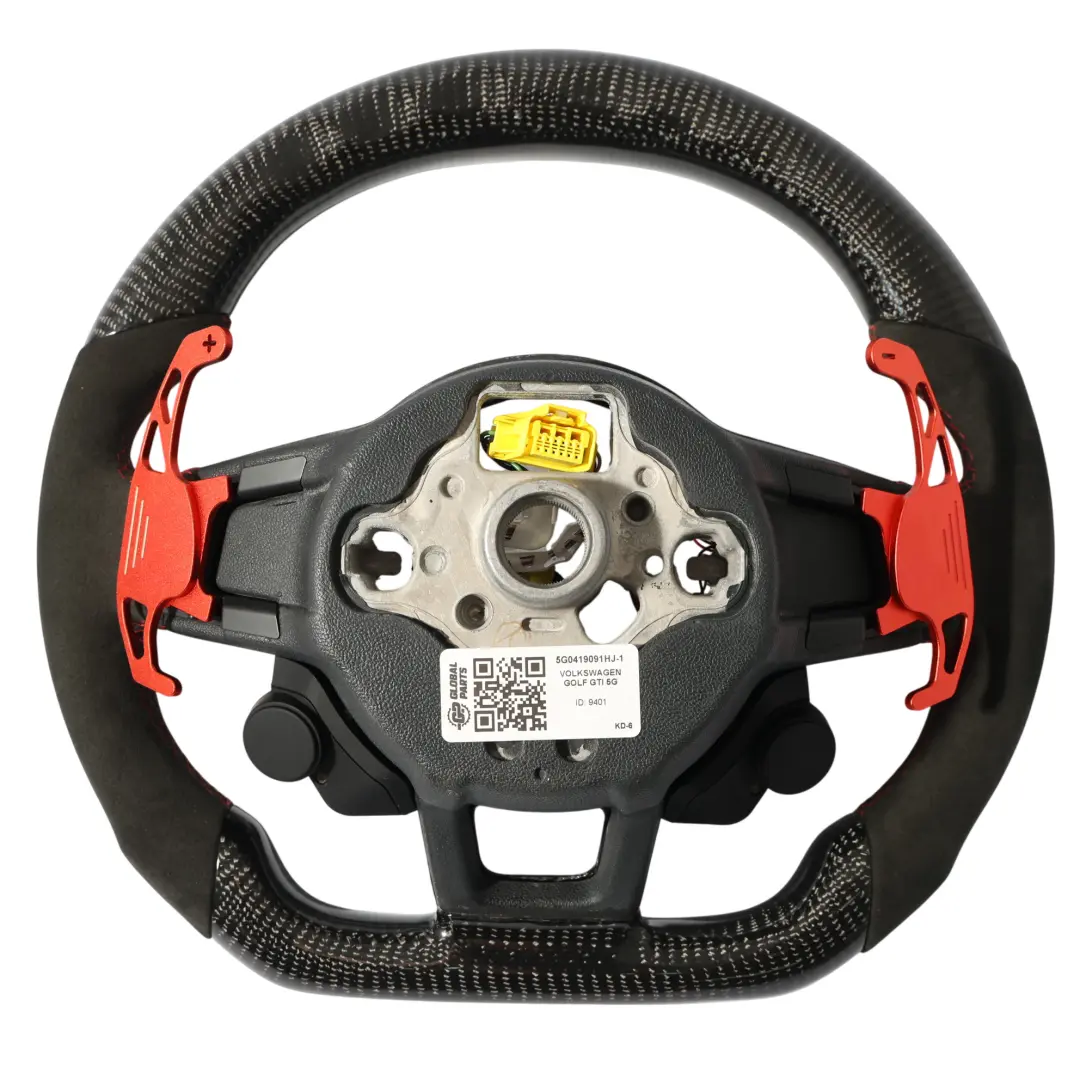 VW Volkswagen Golf MK7 5G GTI Steering Wheel Carbon Flat Bottom LED Alcantara - SKU 5G0419091HJ-1 - Part number 5G0419091HJ