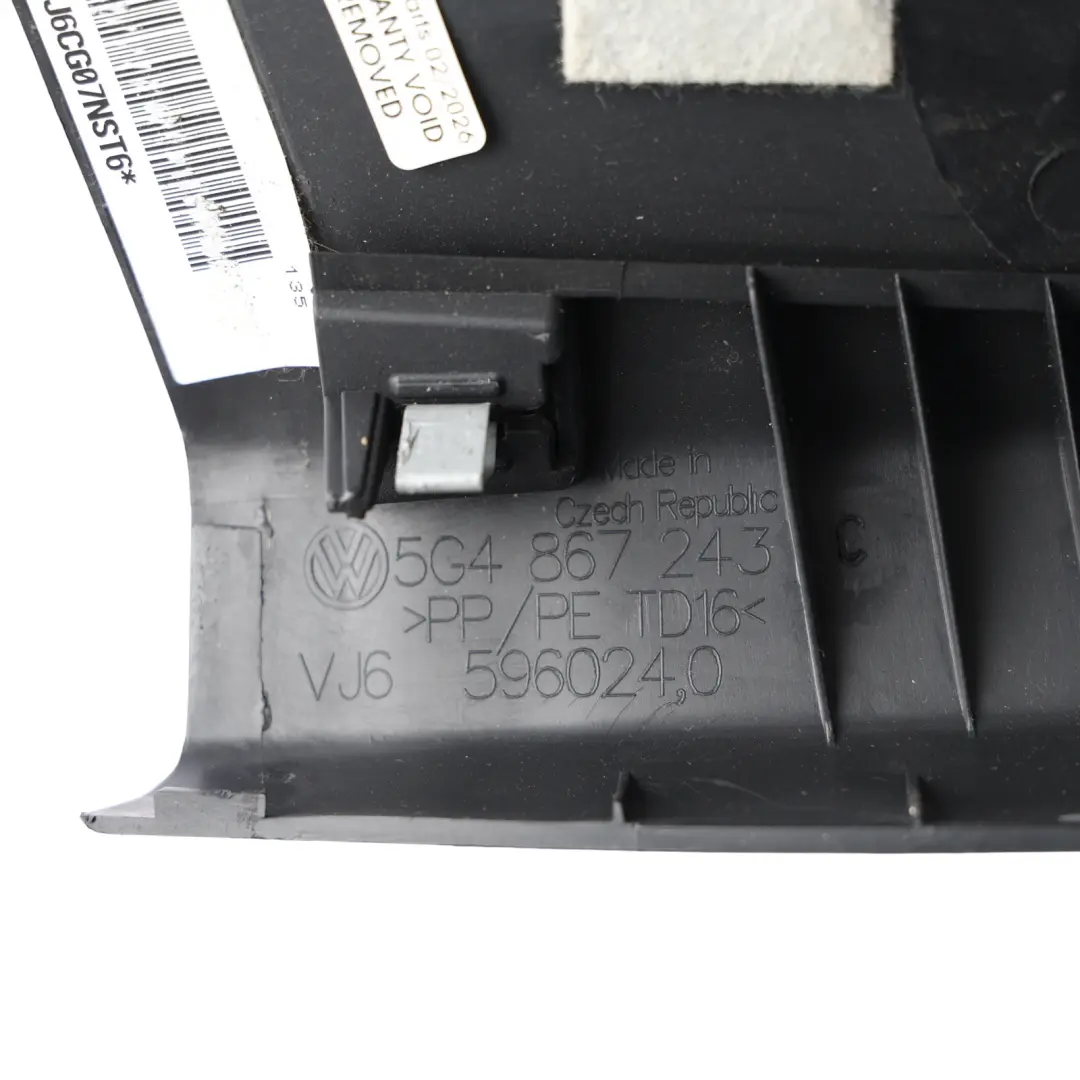 Volkswagen Golf GTI 5G B Pillar Trim Cover Upper Left N/S - SKU 5G4867243C - Part number 5G4867243C