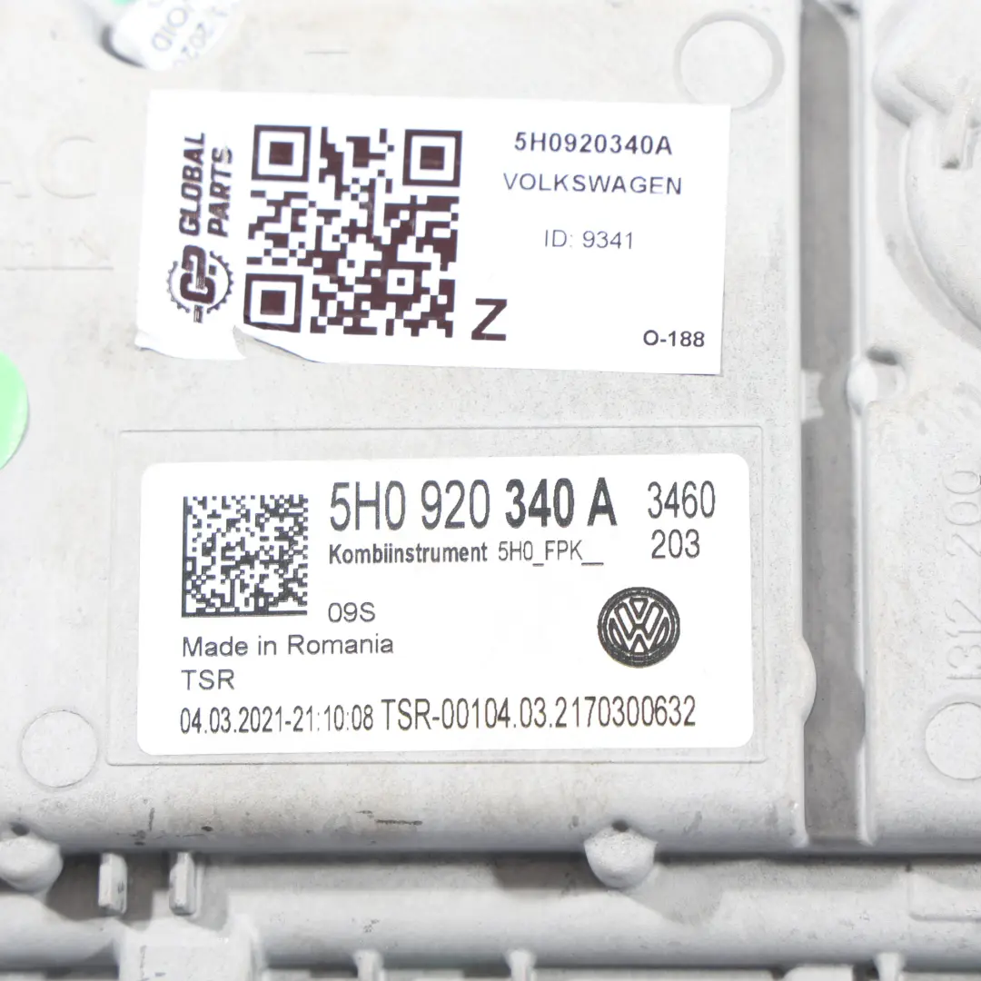 Volkswagen Golf Mk8 Display Strumenti Digitale Benzina Automatico - SKU 5H0920340A - Numero di parte 5H0920340A