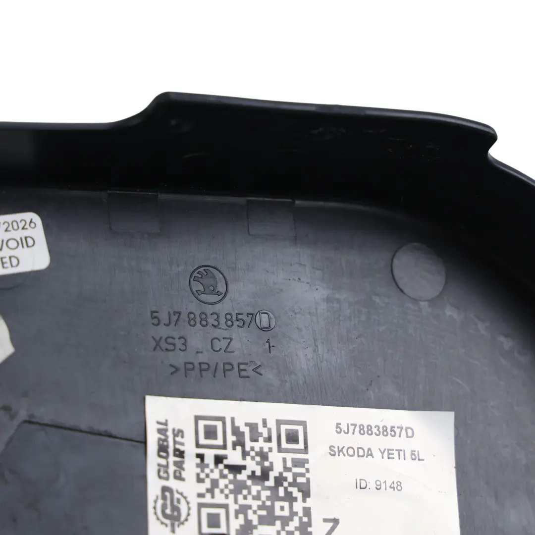 Skoda Yet 5L Sedile Posteriore Centrale Pancia Giù Rivestimento - SKU 5J7883857D - Numero di parte 5J7883857D