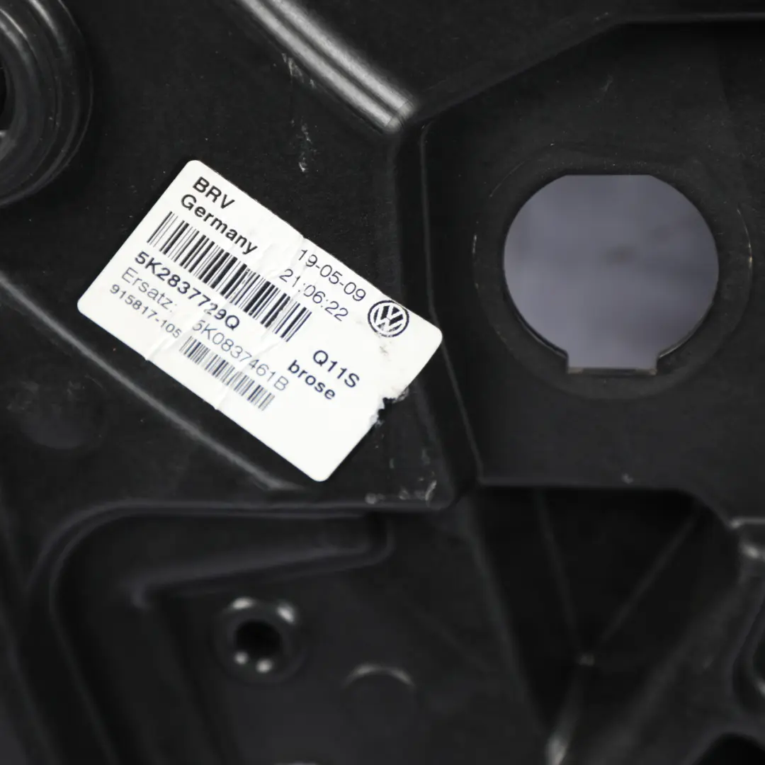 Mk6 VI Front Door Window Lifter Regulator Mechanism Left N/S to VW Golf with Part number 5K0837461B VW Golf Mk6 VI Front Door Window Lifter Regulator Mechanism Left N/S - SKU 5K0837461B-1 - Part number 5K0837461B