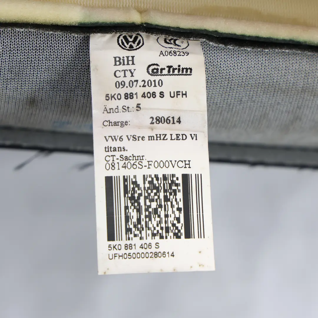 Volkswagen Golf 5K Mk6 R Line Base Asiento Inferior Calefaccionado Derecho Cuero - SKU 5K0881406S - Número de pieza 5K0881406S